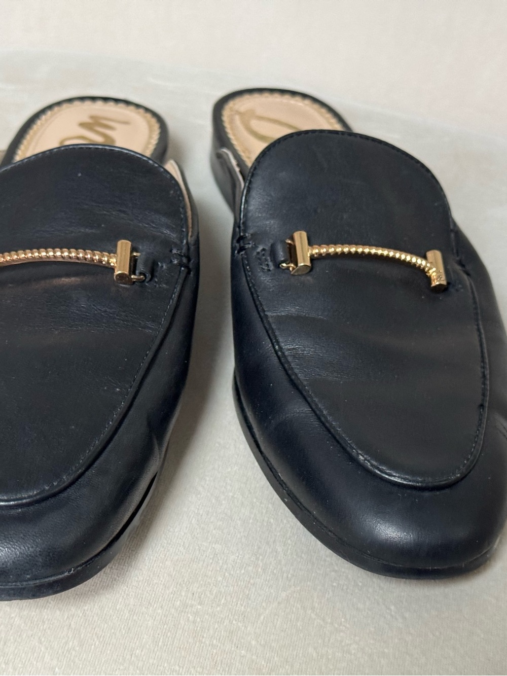 Sam Edelman Black Leather Mules Size 7.5 Great Condition - Picture 7 of 8